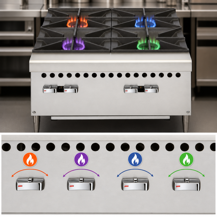 Product image #4 for Vulcan VCRH24 24-Inch Gas Countertop Hot Plate, 4 Open Burners