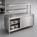 Thumbnail image #4 for Randell 74-1/2-Inch Modular Chef Service Counter Center Section with Plate Storage Cabinet and Double Overshelf