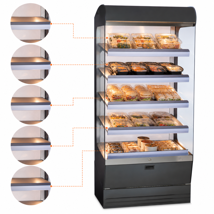 Product image #4 for Alto-Shaam Halo Heat 36-Inch Self-Service Heated Shelf Merchandiser, Floor Model, 5 Shelves