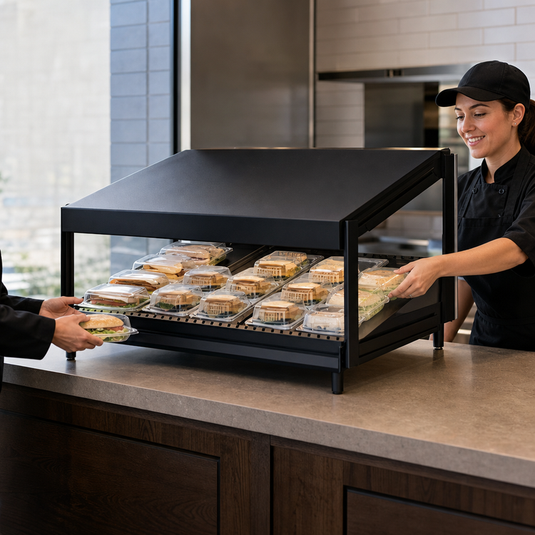 Product image #4 for Hatco Glo-Ray Countertop Pass-Through Merchandising Warmer with Slanted Shelf, 36-Inch, 935W