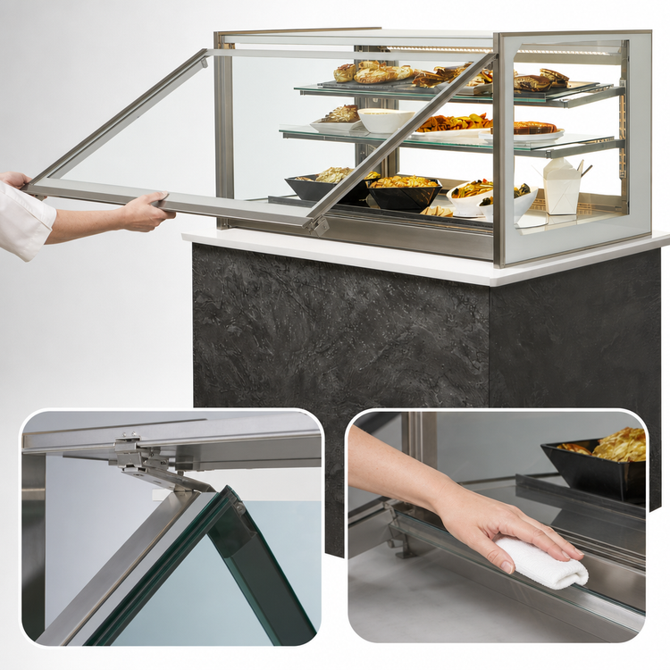 Product image #4 for Federal Industries Italian Glass Series 60-Inch Full-Service Heated Drop-In Counter Display Case