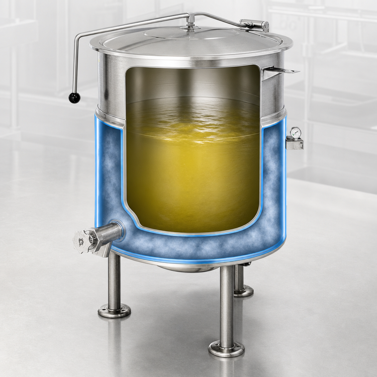 Product image #4 for Cleveland Range KEL25 25-Gallon Self-Contained Electric Steam Kettle, Tri-Leg Base, 2/3 Steam Jacket