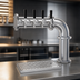 Thumbnail image #5 for Glastender Countertop Pipe Cantilever Draft Dispensing Tower with 4 Stainless Steel Faucets, Air-Cooled