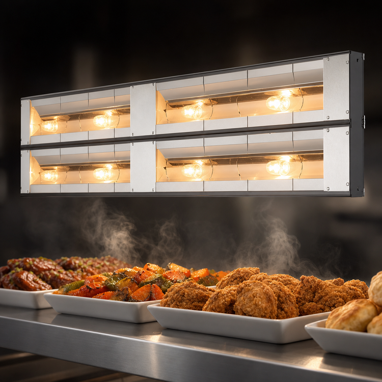 Product image #4 for Hatco Glo-Ray® 18-Inch Lighted Dual Infrared Strip Heater with 6-Inch Spacer