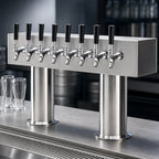 Thumbnail image #4 for Micro Matic USA DPT48PSS Double Pedestal Countertop Air-Cooled Draft Beer Tower, 8 Faucets, Polished Stainless Steel