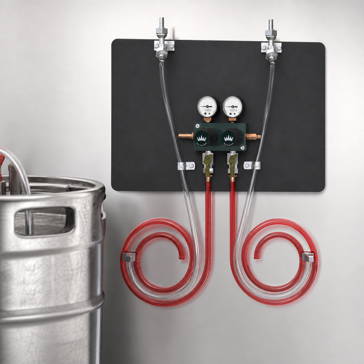 Product image #4 for Krowne Tamper-Proof Wall Bracket Beer Regulator with Tail Pieces for 2 Beer Lines
