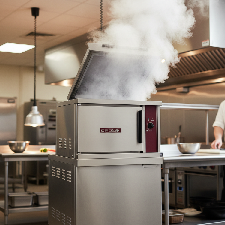 Product image #3 for Crown GCX-2-24 Two Compartment Full-Size Gas Convection Steamer