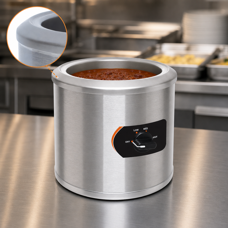 Product image #4 for Nemco 6102A Countertop Round Cooker/Warmer, 7-Quart Stainless Steel, 120V