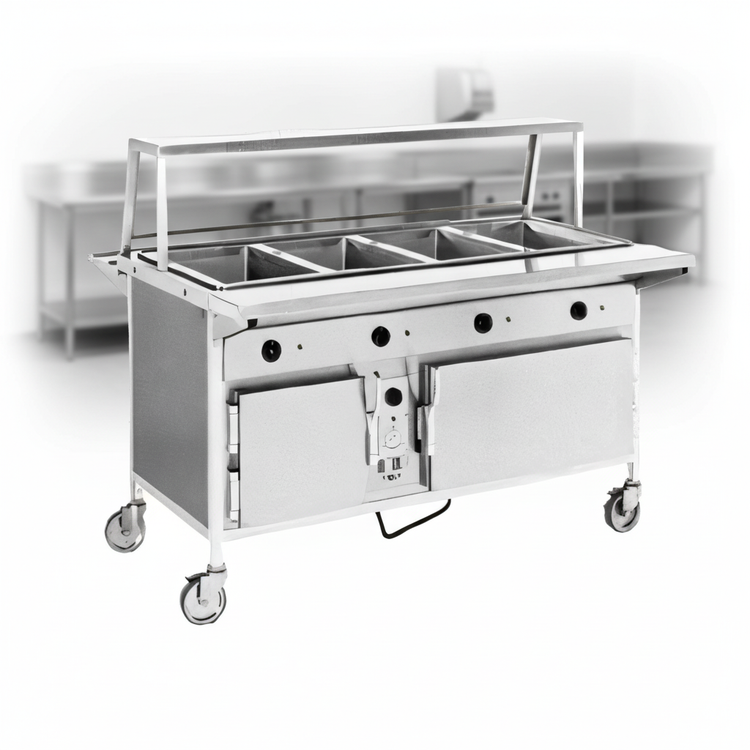 Product image #3 for Atlas Metal CAHB-3 Electric 3-Well Hot Food Serving Counter with Heated Base