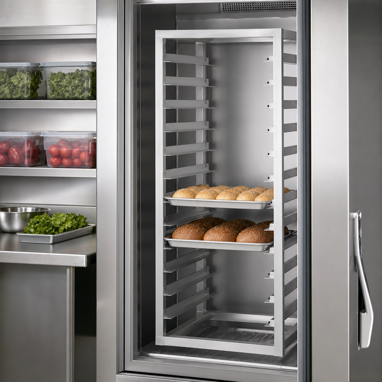 Product image #4 for Channel Manufacturing RIR-16 Aluminum End-Load Bun Pan Rack for Reach-In Refrigerators, 16 Full-Size Pan Capacity
