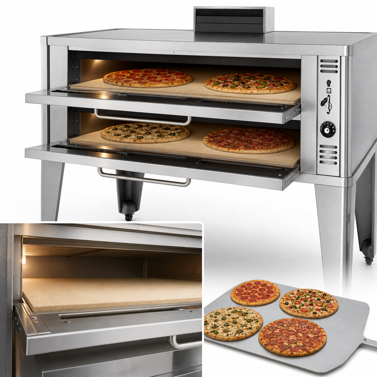 Product image #4 for Blodgett 961P DOUBLE Double-Deck Gas Pizza Oven with 42 x 32-Inch Deck Interiors