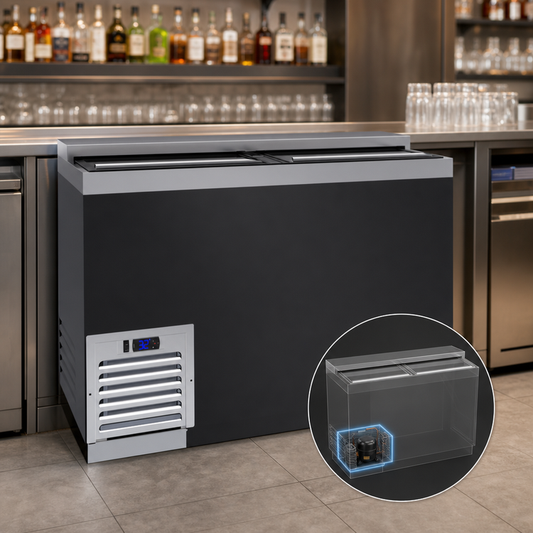 Product image #4 for Krowne 48-Inch Slide-Top Underbar Glass Froster with Self-Contained Refrigeration