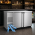Thumbnail image #4 for Pro-Line E-Series 59-1/2 Inch Two-Section Self-Contained Refrigerated Back Bar Cabinet, Stainless Steel, Solid Doors