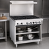 Thumbnail image #4 for Imperial Pro Series 36-Inch Gas Restaurant Range with 6 Open Burners, Cabinet Base, and Backriser with Hi-Shelf