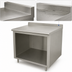 Thumbnail image #4 for Advance Tabco Stainless Steel Work Table with Open Front Cabinet Base, 36 Inch W x 24 Inch D, 1-1/2 Inch Rear Backsplash