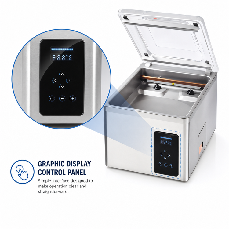 Product image #4 for ATMOVAC KAZE16XLD Countertop Single-Chamber Vacuum Packaging Machine with Dual 16.5-Inch Seal Bars