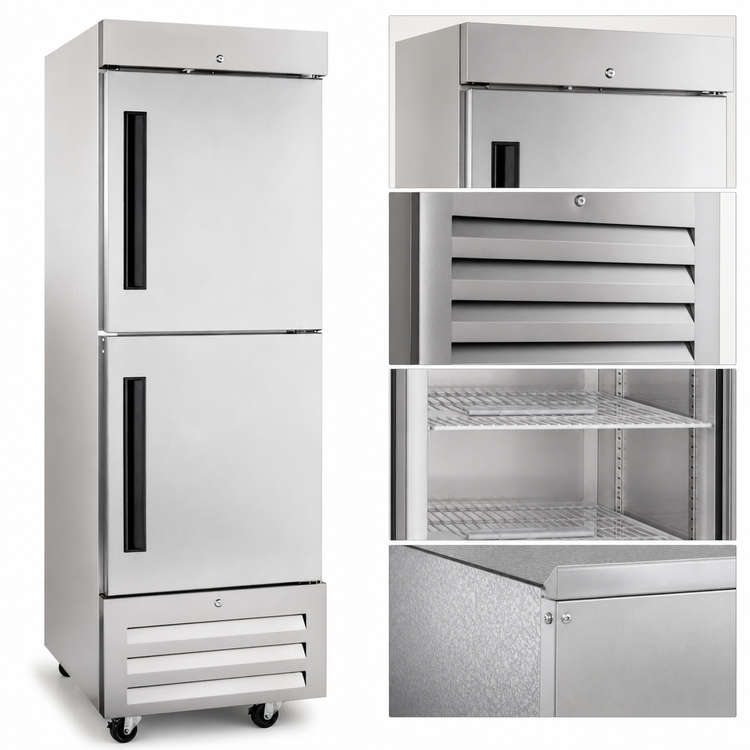 Product image #4 for Centerline CLBM-23F-HS-R One-Section 19.89 Cu. Ft. Half-Solid Door Reach-In Freezer