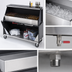 Thumbnail image #4 for Dinex Chest-Style Portable Ice Bar with 95-lb Ice Bin, Locking Cabinets and Speedrail, Boston Cherry