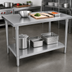 Thumbnail image #4 for John Boos Stallion 84-Inch W x 36-Inch D Stainless Steel Top Work Table with Galvanized Base and Adjustable Undershelf