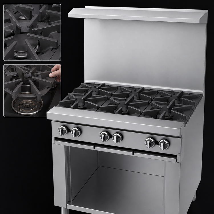 Product image #4 for Garland G Starfire Pro 36-Inch Gas Restaurant Range with Six Open Burners and Storage Base