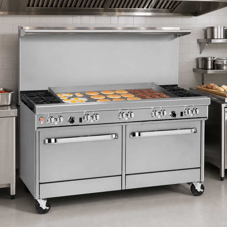 Product image #4 for Southbend Ultimate 60-Inch Gas Restaurant Range with 2 Open Burners, 48-Inch Griddle, Standard Oven and Cabinet Base