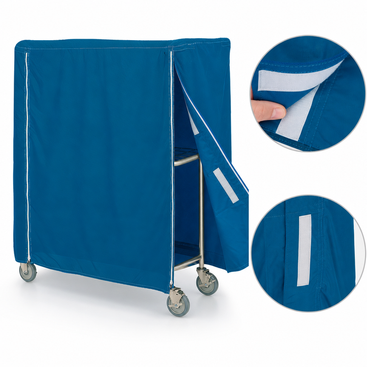 Product image #4 for Metro Mariner Blue Nylon Cart Cover for 60 x 18 x 54 Inch Queen Mary and Banquet Carts