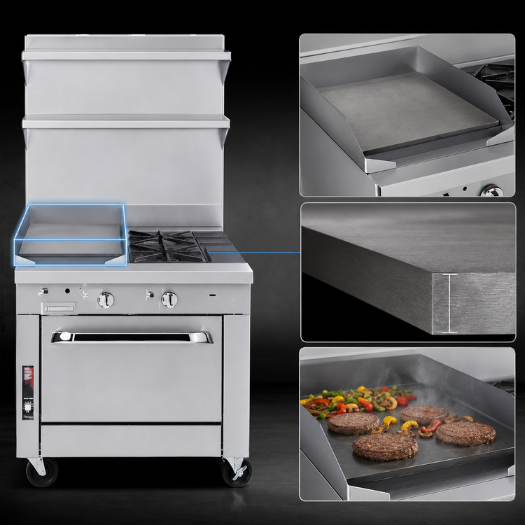 Product image #4 for Southbend Platinum P32A-XT Heavy Duty 32-Inch Gas Range with 2 Open Burners, 16-Inch Griddle, and Convection Oven