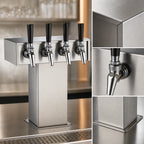 Thumbnail image #4 for Perlick Corporation 3780-4B 4-Faucet Air-Cooled Tee Draft Beer Tower, Stainless Steel