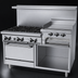 Thumbnail image #4 for Garland GF Starfire Pro 60-Inch Gas Restaurant Range with 6 Open Burners, 24-Inch Raised Griddle/Broiler, Standard Oven and Storage Base