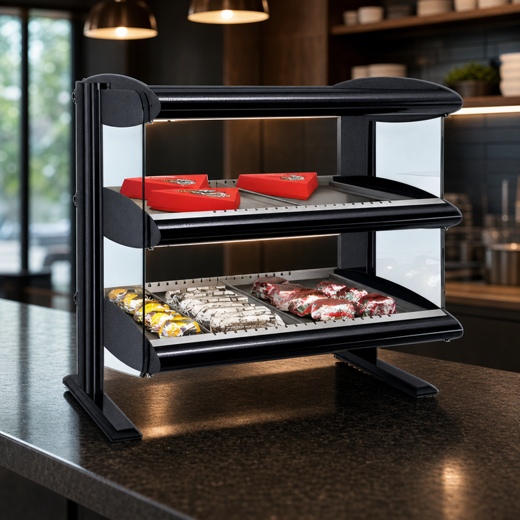 Product image #4 for Hatco Horizontal Heated Countertop Food Merchandiser with LED Lighting, Dual Shelf, 36-Inch Wide
