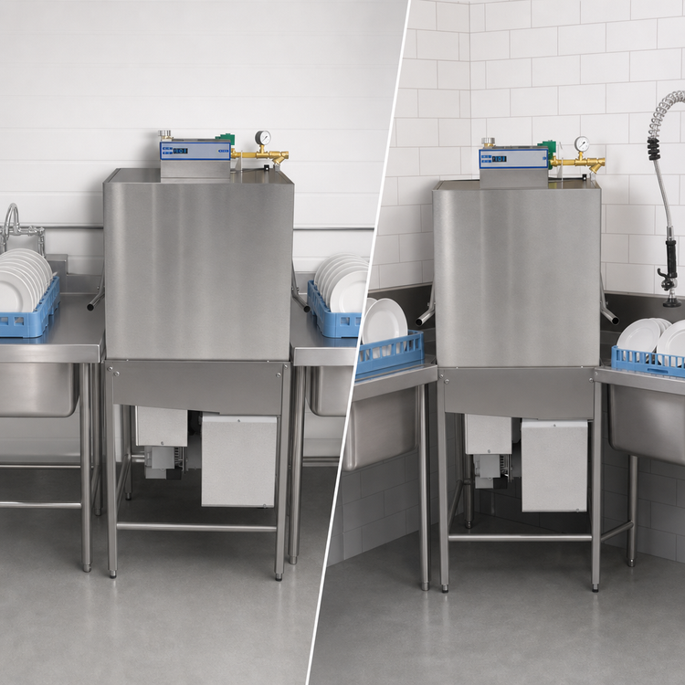Product image #4 for Jackson WWS NXP-HTD High-Temperature Electric Door-Type Dishwasher with Built-In 70°F Booster, Universal Straight-Thru/Corner