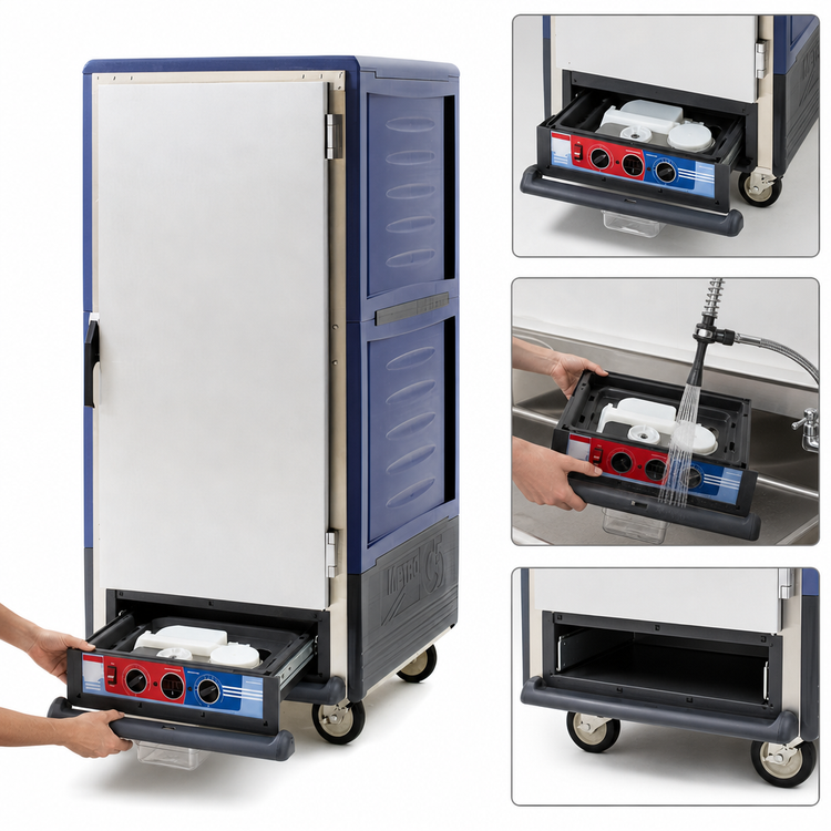 Product image #4 for Metro C5 3 Series 3/4 Height Moisture Heated Holding and Proofing Cabinet with Blue Insulation Armour and Universal Wire Slides