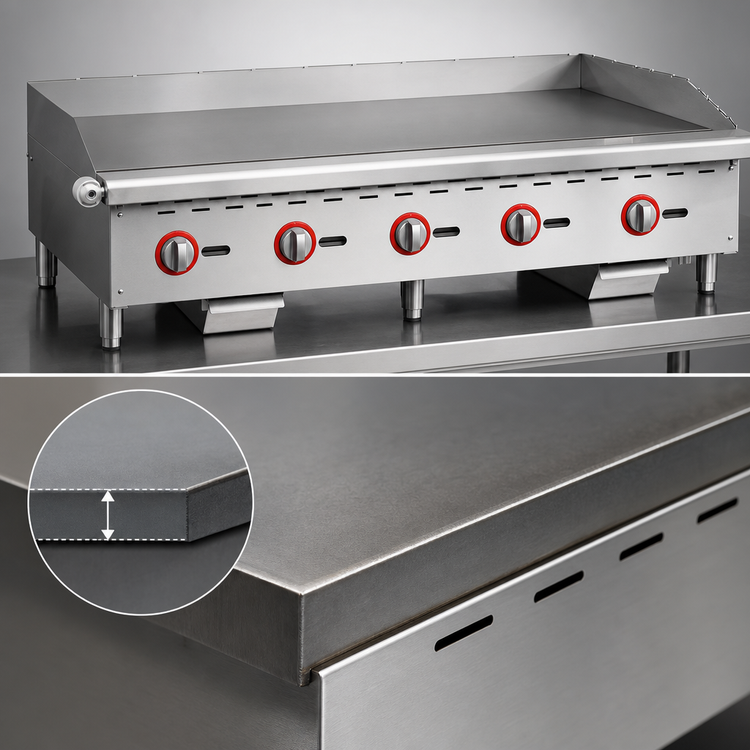 Product image #4 for Omcan 60-Inch Countertop Natural Gas Commercial Griddle with 5 Burners