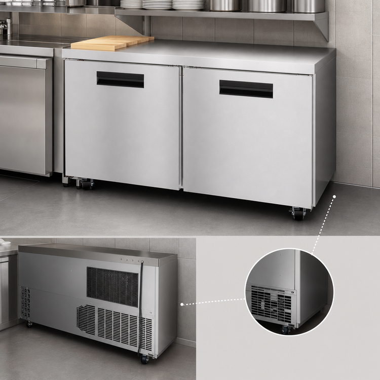 Product image #4 for Hoshizaki Steelheart Two-Section Undercounter Refrigerator, Reach-In, 60-Inch, 17.55 Cu. Ft.