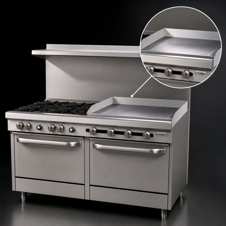 Product image #4 for Southbend S-Series 60-Inch Gas Restaurant Range with 6 Open Burners, 24-Inch Thermostatic Griddle, Convection Oven and Standard Oven