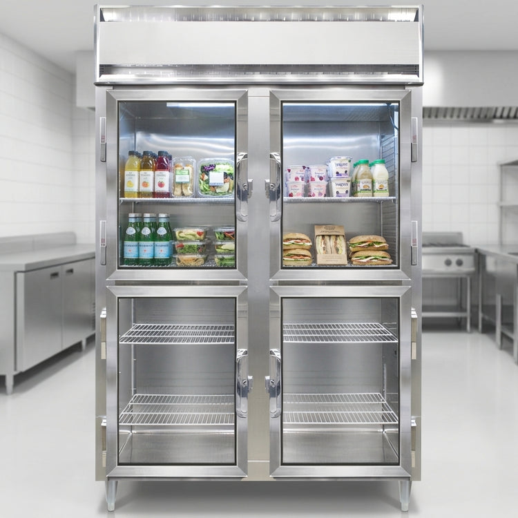 Product image #3 for Continental Refrigerator D2FNGDHD Designer Line Two-Section Reach-In Display Freezer with Half-Height Glass Doors