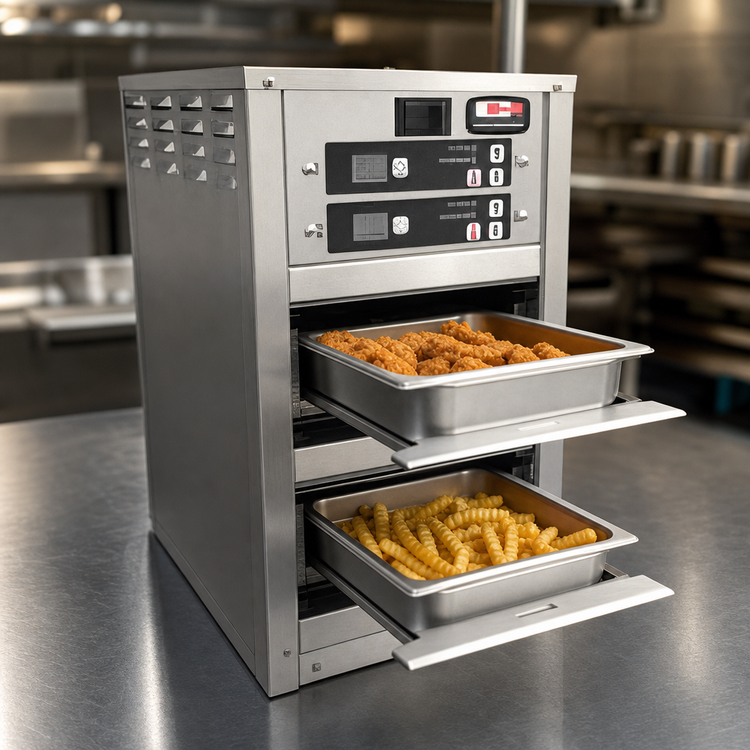 Product image #4 for Carter-Hoffmann MZ213GS-2T Modular Countertop Holding Cabinet for Fried Foods, Single-Sided Access, 2 x 12-Inch x 6-Inch Pan Capacity