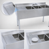 Thumbnail image #4 for BK Resources Three-Compartment Underbar Sink with Left Drainboard, Faucet, and Backsplash