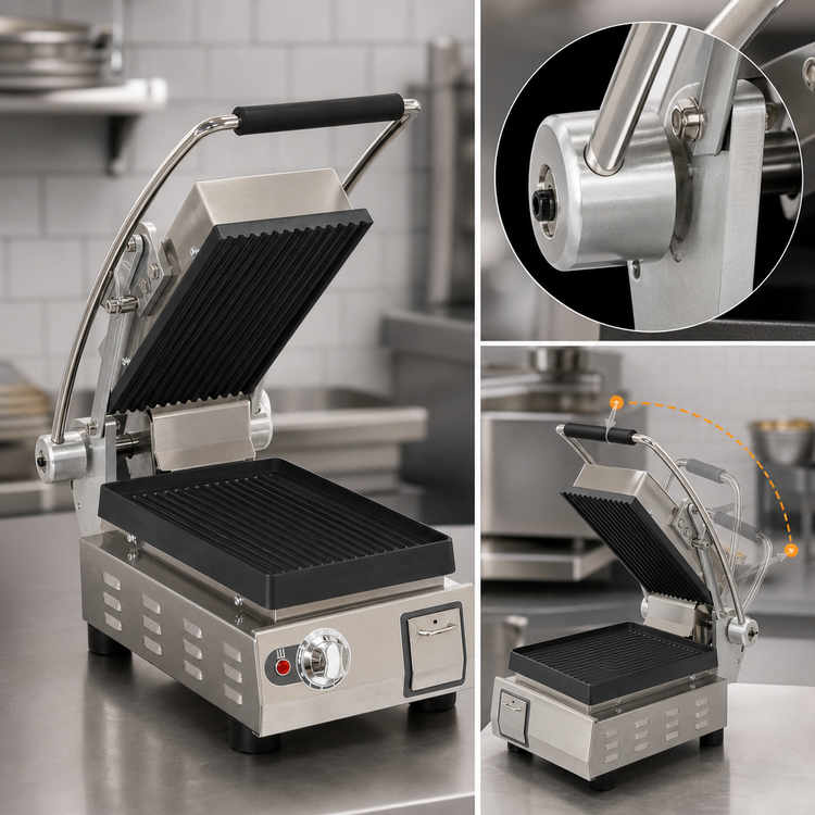 Product image #4 for Star Pro-Max 2.0 7.5-Inch Grooved Cast Iron Commercial Panini Press, 240V
