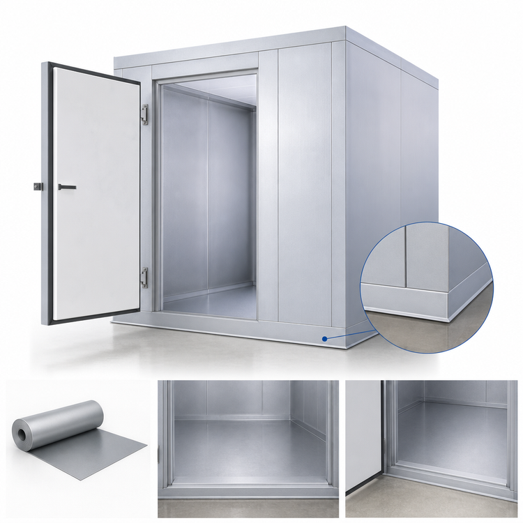 Product image #4 for AmeriKooler Indoor Floorless Quick Ship Walk-In Cooler with Remote R-448A Refrigeration, 8' x 8' x 7'2"