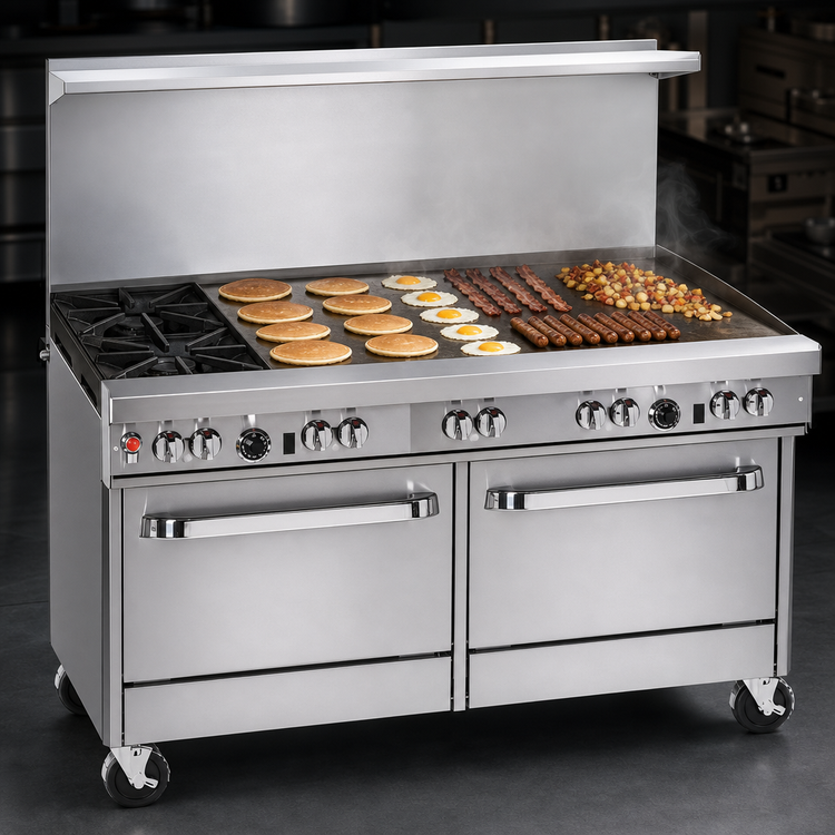 Product image #4 for Southbend Ultimate 60-Inch Gas Restaurant Range with 4 Open Burners, 36-Inch Griddle, and 2 Convection Ovens