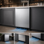 Thumbnail image #5 for Summit Commercial SBC58BLBIADANK ADA Counter-Height Draft Beer Dispenser, 5.5 Cu. Ft., 2 x 1/6 Keg, Front-Breathing, Stainless Steel Door