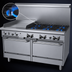 Thumbnail image #4 for Garland GFE Starfire Pro 60-Inch Gas Restaurant Range with 6 Open Burners, 24-Inch Thermostatic Griddle and 2 Standard Ovens