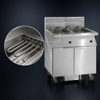 Thumbnail image #4 for Imperial (Middleby) IFSSP250EC Electric Dual-Tank Floor Fryer, 50 lb. per Tank, Computer Controls, Built-In Filter, Stainless Steel