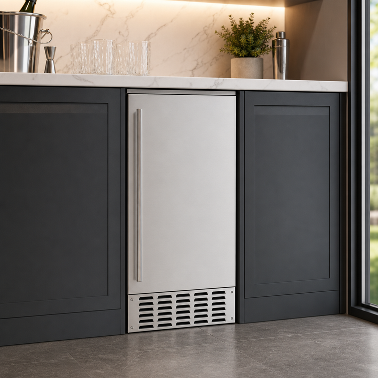 Product image #5 for KoolMore Built-In Residential Pearl Nugget Ice Machine with Bin, 66 lb. Daily Production, Stainless Steel