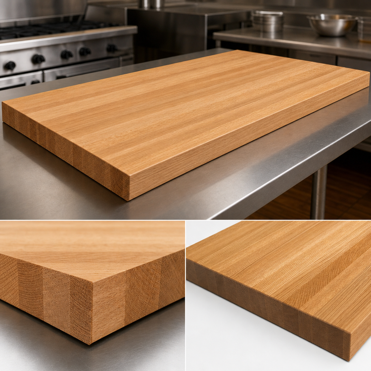 Product image #4 for John Boos Appalachian Edge Grain Red Oak Island Countertop, 84" W x 42" D x 1-1/2" Thick, Varnique Finish