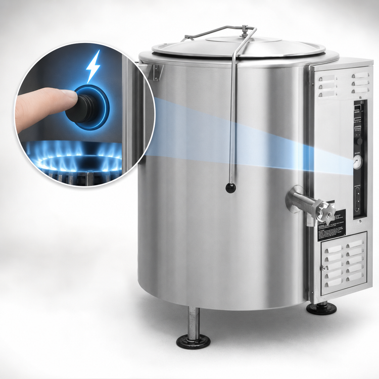 Product image #4 for Crown GL-100E 100 Gallon Gas 2/3 Jacketed Stationary Kettle