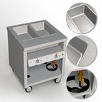 Thumbnail image #4 for Duke Manufacturing Thurmaduke TEHF-32PG Mobile Electric Hot Food Unit, 2 Wells, Stainless Steel Top, Open Storage Base