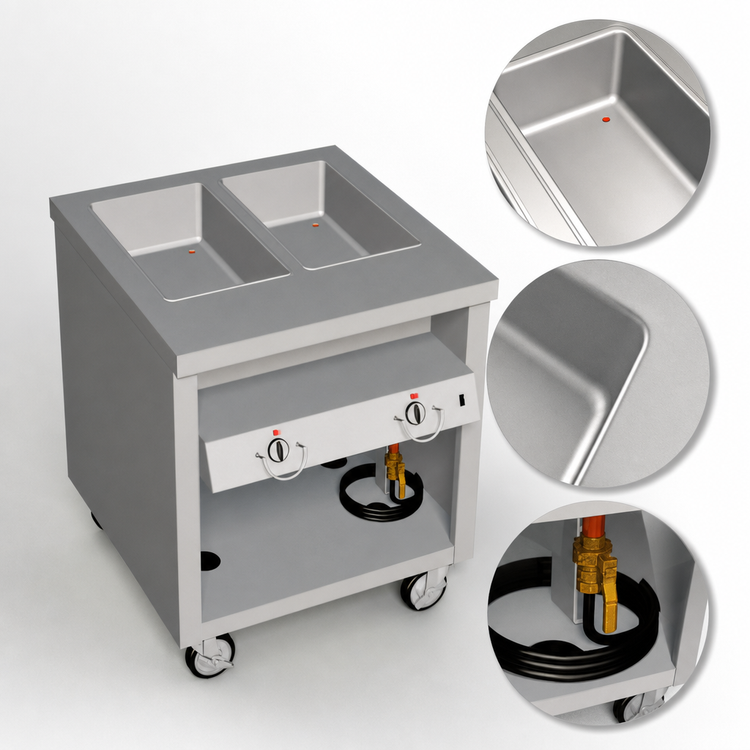 Product image #4 for Thurmaduke TEHF-32PG 32-Inch Mobile Electric Hot Food Unit with 2 Wells