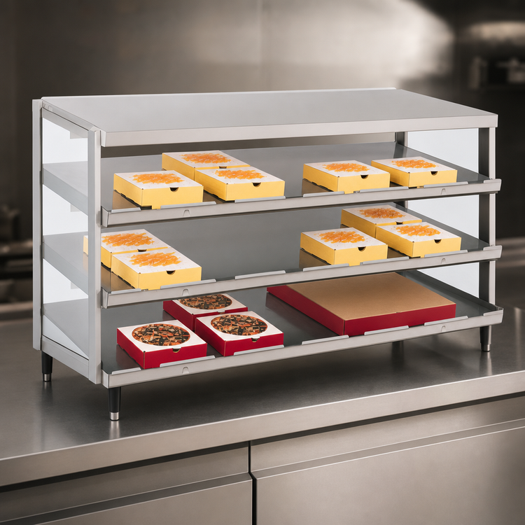 Product image #4 for Hatco Glo-Ray Countertop Pass-Thru Pizza Warmer with Triple Slant Shelves, 36 x 24 Inch Deep, 2.7 kW